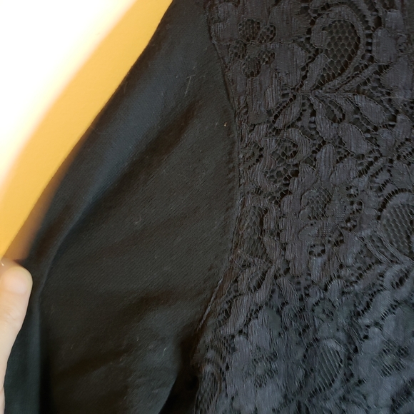 Merona black with lace overly button down cardigan size large - Picture 5 of 6